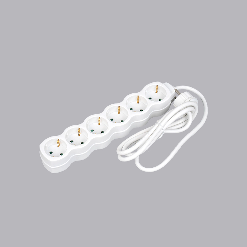 LOG-06L نوار برق 6 طرفه کدو شکل آلمانی با حلقه کشش چند سوکت