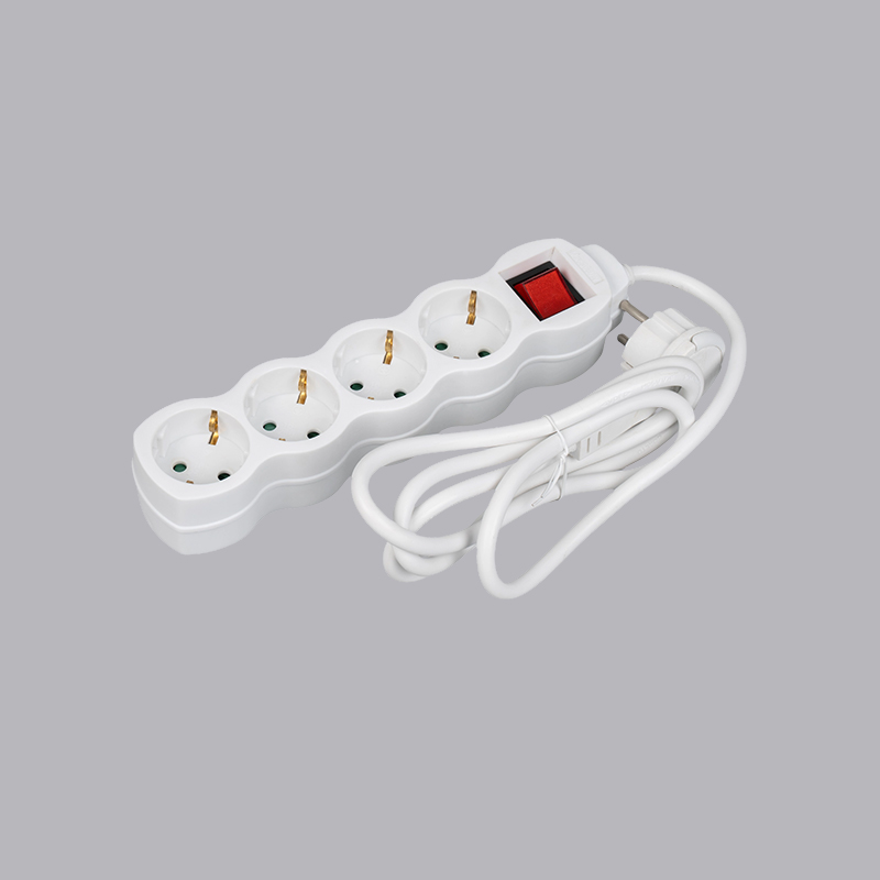 LOG-04KL نوار برق چهار طرفه کدو شکل آلمانی با حلقه کشش و سوئیچ چند سوکت