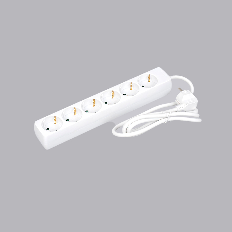 LOB-06 نوار برق 6 طرفه مستطیلی شکل آلمانی چند سوکت