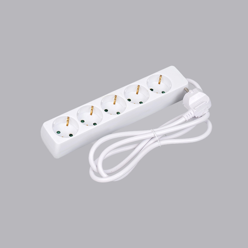 LOB-05 نوع آلمانی مستطیل شکل نوار برق 5 طرفه Multi-Socket