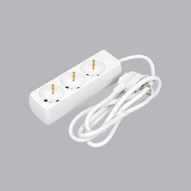 LOB-03 نوع آلمانی مستطیل شکل سه طرفه پاور نوار برق Multi-Socket