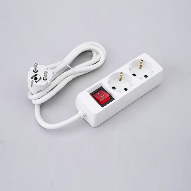نوار برق سه طرفه مستطیلی شکل آلمانی LOB-02K با سوئیچ چند سوکت